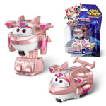 Super Wings YW780033- Jouets Transformer Golden Girl Figures d'action 2 en 1, Jouet Robot Avion 5cm, Jouet Transformateur pour Garçons et Filles à partir de 3 Ans, Rose