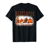 Tis' The Season Leopard Pumpkin Football Halloween Fall T-Shirt