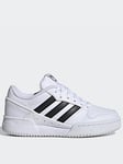 adidas Originals Junior Unisex Team Court 2 Trainers - White/Black, White/Black, Size 3 Older