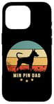 iPhone 16 Pro MIN PIN DAD retro sunset Design with Miniature Pinscher Case