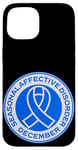 iPhone 15 Seasonal Affective Disorder Awareness December Blue Ribbon Case