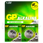 2 X Piles Alcalines GP A76 LR44 1,5V AG13 303 357 V13GA L1154 SR44