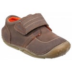 Hush Puppies Leo Boys Leather Casual Touch Fasten Toddler Trainers Shoes Brown