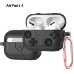 1× Shock-Proof Protective Silicone Case for AirPods 4th Generation Cover (Black)