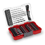 Original Einhell M-CASE Set de 39 accessoires résistants aux chocs (embouts de 25 mm, forets à métaux, forets à bois, forets à pierre, porte-embouts de 60 mm, clé à douille, fraise à chanfreiner)