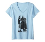 Womens Jay & Silent Bob Black & White Standing Portrait V-Neck T-Shirt