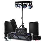 Pack Sono BM SONIC Ampli 1000W, Paire d'Enceintes Passives 2x300W, Table de Mixage, Portique 4 Lumières Xperformer