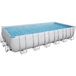 Kit Piscine hors sol tubulaire BESTWAY Power Steel™- 732 x 366 x H 132 cm - Rectangulaire (Inclus pompe, échelle, diffuseur, bâche)