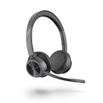 Poly - Voyager 4320 UC Wireless Headset (Plantronics) - Headphones with Boom Mic - Connect to PC/Mac via USB-C Bluetooth Adapter, Cell Phone via Bluetooth - Works with Teams (Certified), Zoom & More