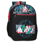 Joumma Marvel Shield School Backpack Adaptable to Cart Black 27x33x11cm Polyester 9.8L, Black/White, School Backpack Adaptable to Trolley