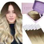 Extension Adhesive Cheveux Tape Hair 14 Pouces 20 Pcs Straight Remy Cheveux Extensions Tape Couleur 3 Marron Passant à 8 Marron Cendré Et 613 Blond Décoloré Seamless Balyage Extensions