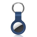 Porte Clé Compatible avec Airtag, Porte Clef en Silicone pour Apple Airtag, Etui de Protection Anti-Rayures Portable et Étanche pour AirTags, Bleu