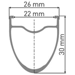 Dt Swiss E 550 700c 30 Db Vi Disc Tubeless Landsvägscykelfälg