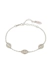 Triple Elliptical Eyes Bracelet Silver