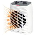 Ventilateur de chauffage Clatronic® incl. Fonction ventilateur, chauffage électrique avec thermostat réglable en continu et 2 niveaux de chauffage,oscillant,chauffage pour salle de bain,cuisine,garage