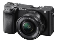 Sony A6400 Ilce-6400L - Digitalkamera - Speilløst - 24.2 Mp - Aps-C - 4K / 30 Fps - 3Optisk X-Zoom 16-50 Mm-Linse - Wi-Fi, Nfc, Bluetooth - Svart