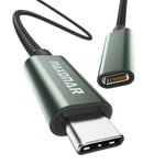 Câble d'extension USB C mâle vers femelle Charge et synchronisation pour station d'accueil M2 MacBook Pro M1 Max Chargeur sans fil Dell Surface Book Samsung Note20 Galaxy S23 1m vert foncé