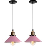 2PCS) Lampe à Suspension Rétro Lustre Vintage Rose Ø22CM Plafonnier Industriel Lampes Suspendues Modernes Pour Restaurant Loft Cuisine Café E27