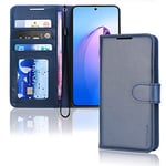 TECHGEAR Leather Wallet Case for Oppo Reno 8 Pro 5G, Flip Protective Case Cover with Wallet Card Holder, Stand & Wrist Strap - Blue PU Leather with Magnetic Closure for Oppo Reno8 Pro 5G