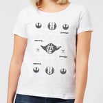 Star Wars Yoda Sabre Knit Women's Christmas T-Shirt - White - S - Blanc