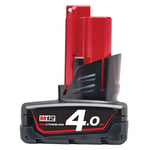 Batterie MILWAUKEE M12B4 Red Lithium M12 4Ah