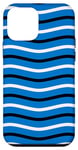 Coque pour iPhone 12 mini White Blue Black Estonia Tricolor Waves Estonian Fan Pattern