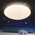 Gbly - Plafonnier led lumière étoile effet scintillant, lumière blanche neutre 4000 Kelvin, lampe pour chambre couloir salon, chambre d'enfant, 18W,