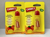 Carmex SPF15 Peach & Mango Moisturising Lip Balm 10g | Tingle Free | Pack Of 2