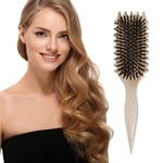 Curling Brush, Boar Bristle Hair Brush Stylingborste för att reda ut, forma och definiera lockar, våt borste för lockigt hår stylingborste Gray