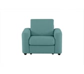 Fauteuil manchettes CURVE NICARAGUA tissu Bergamo bleu pétrole 86