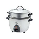 Quest 400W Rice Cooker & Steamer with Keep Warm Function, 1L/Non-Stick Inner Pot/Cooks Rice & Makes Healthy Steamed Vegetables/Includes Spatula & Measuring Cup