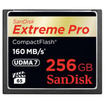 SanDisk CF Extreme PRO UDMA7 kort - 160MB/s - 256 GB