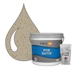 POK PAILLETTE : Peinture de Finition Acrylique Effet Pailleté Murs Intérieurs 5L - Lin Foncé