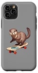 Coque pour iPhone 11 Pro Skateboard Otter Cool Skateboard Simple Skater Fun Fan