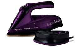 Tower Cord Cordless Steam Iron T22008, 2 In 1 Ceraglide  2400 W-  Purple  NEW