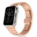 Apple Watch Series 4 40mm ruostumaton teräs kellon vaihto ranneke perhos lukolla - Ruusu Kulta Monivärinen