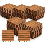 55x Dalles de terrasse en bois d'acacia Mosaïque 30x30cm Dalle clipsable 5m² balcon jardin - Einfeben