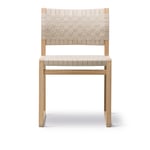 Fredericia Furniture - BM61 Chair Linen Webbing, Lackerad ek, Sits natur - Matstolar - Børge Mogensen