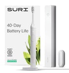 SURI Electric Toothbrush—Sustainable Electric Toothbrushes Adults, Slim Sonic Toothbrush & Accessories, 40-Day Battery, Travel Toothbrush with UV Cleaning Case, Ideal Christmas Gifts for Women & Men