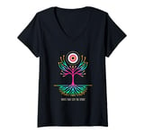 Womens Roots that Lift the Spirit - Spiritual Connection Design V-Neck T-Shirt