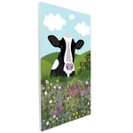 Cow Tile Picture Moo 2 Ceramic Plaque Farm Animals Sign Kate Pearson 30x20cm