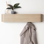 Porte-Manteau Mural Bois 'Toke' | Design Moderne avec Crochets Muraux Cachés | Panneau en Placage de Bois Massif | Chêne, clair