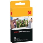 KODAK - Papier ZINK 2" x 3" Pack de 50 feuilles pour appareil PRINTOMATIC - Papier premium - Couleurs vives HD - Anti-bavures