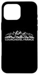 Coque pour iPhone 16 Pro Max Courchevel France Station de Ski Silhouette Montagne