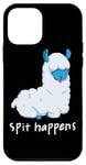 Coque pour iPhone 12 mini Spitting Lama Happens Spit Alpaga amusant Jeu de mots