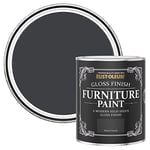 Rust-Oleum Black Furniture Paint in Gloss Finish - Natural Charcoal (BLACK) 750ml