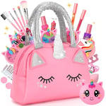 Maquillage Enfant Fille, Lavable Coffret Maquillage Enfant, Palette Malette Maquillage Enfant, Jouet Enfant 3 4 5 6 7 8 9 10 Ans Fille Jeu Fille, Cadeau Noël Anniversaire Fille 3 4 5 6 7 8 9 10 Ans