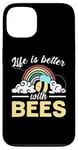 iPhone 13 Life Is Better With Bees Rainbow Case