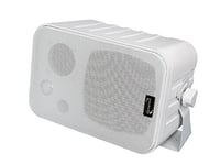 Dynavox Mini Enceinte 3 Voies avec support pour Montage Mural - Petit Haut-Parleur Surround pour Home cinéma - Blanc