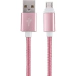 kwmobile Flätad Micro USB Kabel - Rosa Nylon Micro USB Laddare 1m - Universalladdare för t.ex. Samsung Sony Huawei telefon